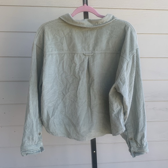 American eagle ribbed corduroy cotton long sleeve button down top large - Picture 5 of 6